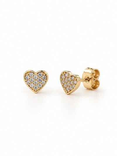 CHIVAL Boucles d'oreilles 'Mini Heart Stud' en One Size en or, Vue avec produit