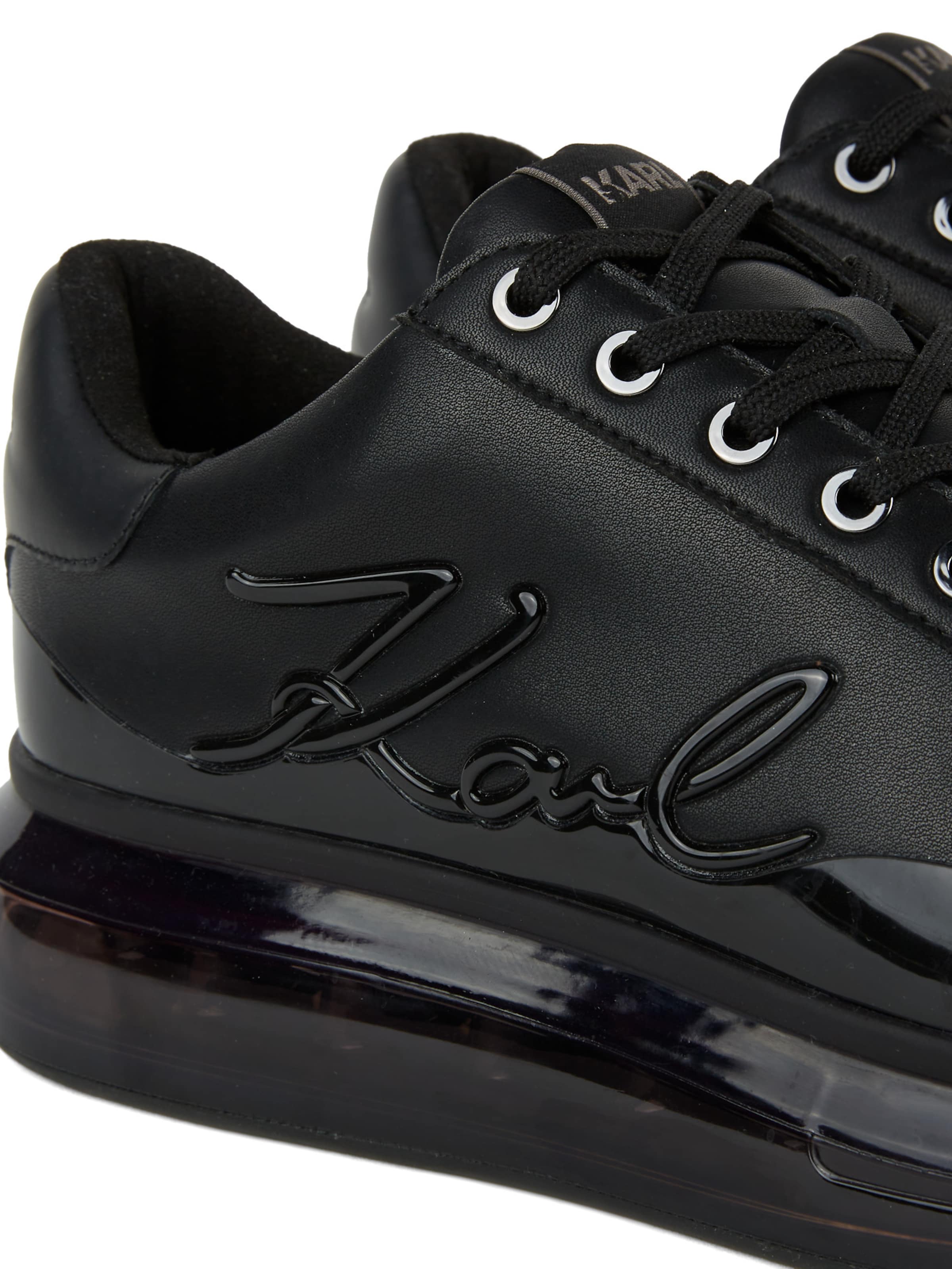 Karl Lagerfeld Високи маратонки ' KAPRI KUSHION SIGNIA GLÄNZENDE SNEAKER ' в черно