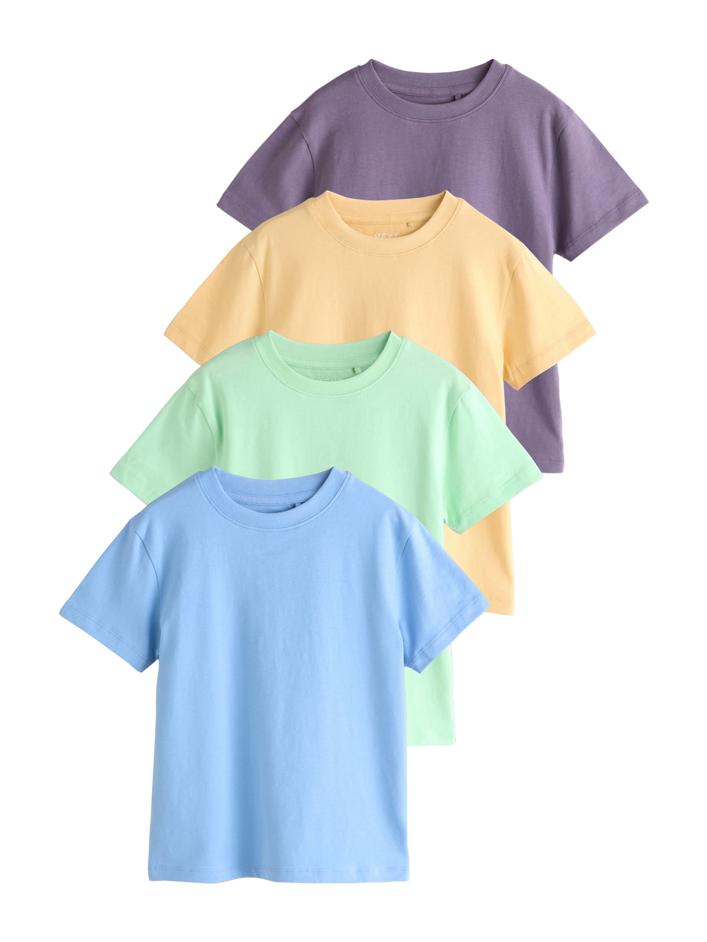 Maglietta Next di colore blu cielo / miele / verde chiaro / mora, Visualizzazione prodotti