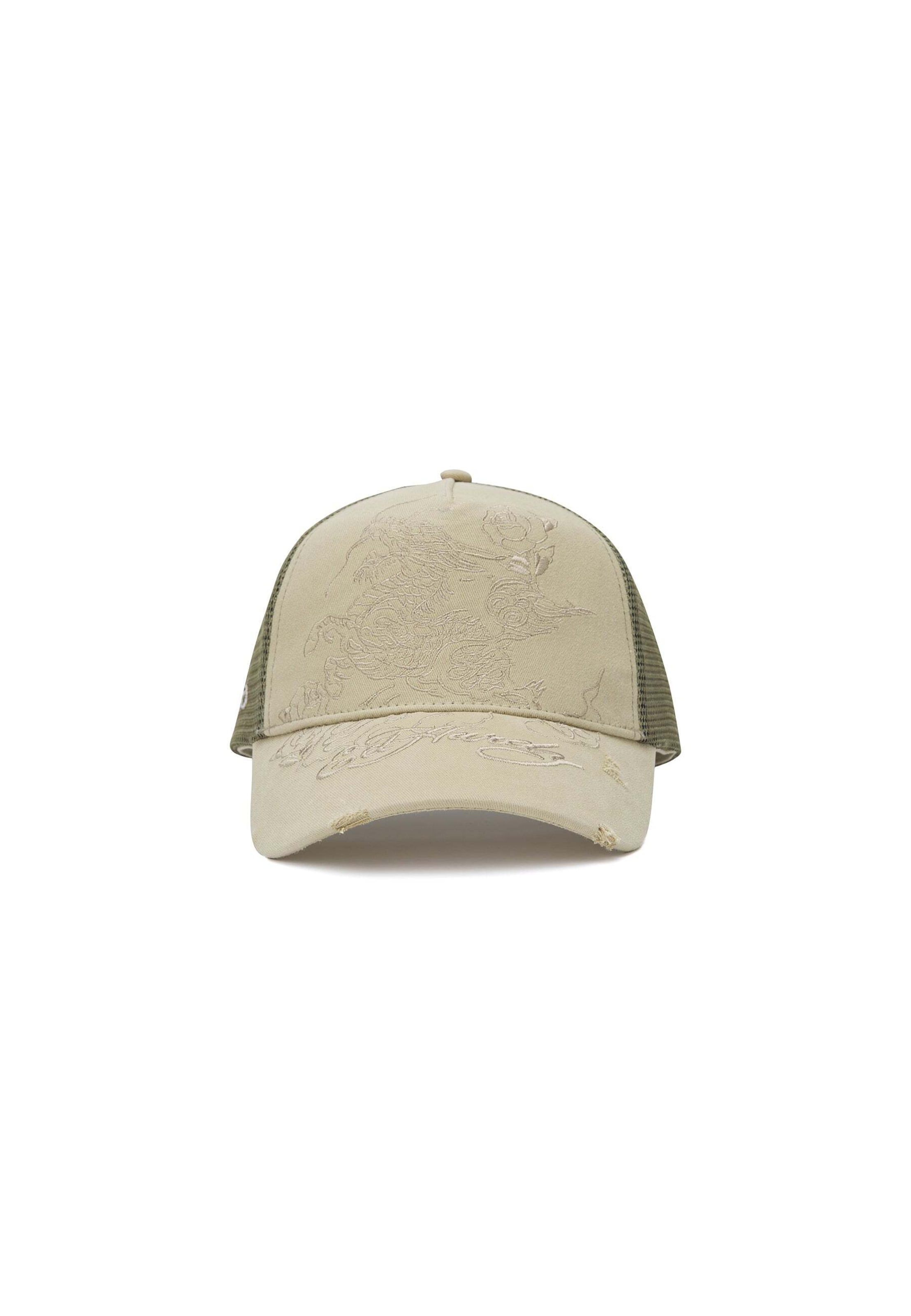 Cappello da baseball di Ed Hardy in verde: frontale