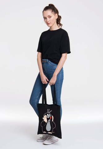 LOGOSHIRT Pouch 'Der kleine Maulwurf - Oh!' in Black