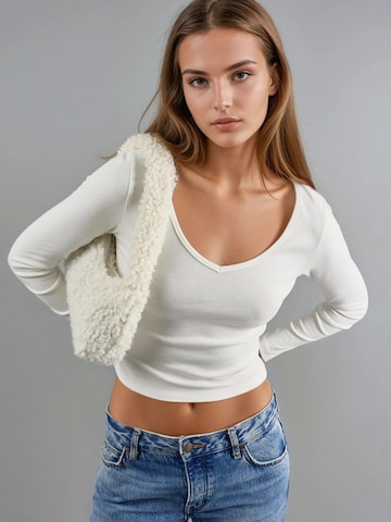 T-shirt Busem en blanc : devant