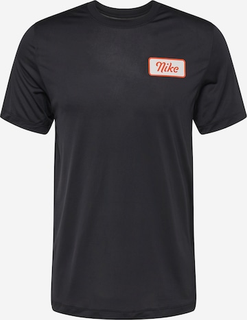 NIKE Performance shirt 'Body shop' in Black: front