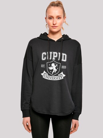 Sweat-shirt 'Cupid University Valentinstag' F4NT4STIC en noir : devant