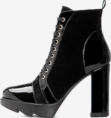 Kazar Lace-Up Ankle Boots in Black: front