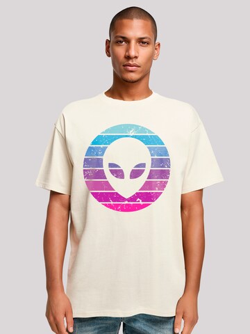 T-Shirt 'Alien Kopf' F4NT4STIC en beige : devant