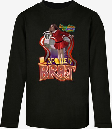 ABSOLUTE CULT Shirt 'Willy Wonka And The Chocolate Factory - Spoiled Brat' in Black: front