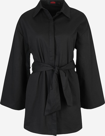 Misspap Shirt Dress in Black: front