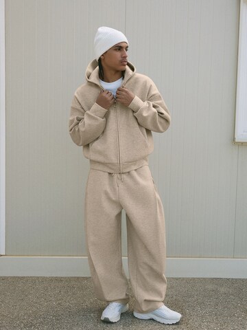 Bershka Sweat jacket in Beige