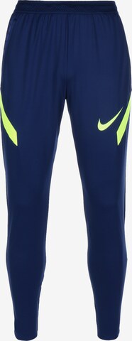 NIKE Slim fit Workout Pants 'Strike' in Blue: front