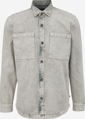 QS Regular fit Button Up Shirt in Grey: front