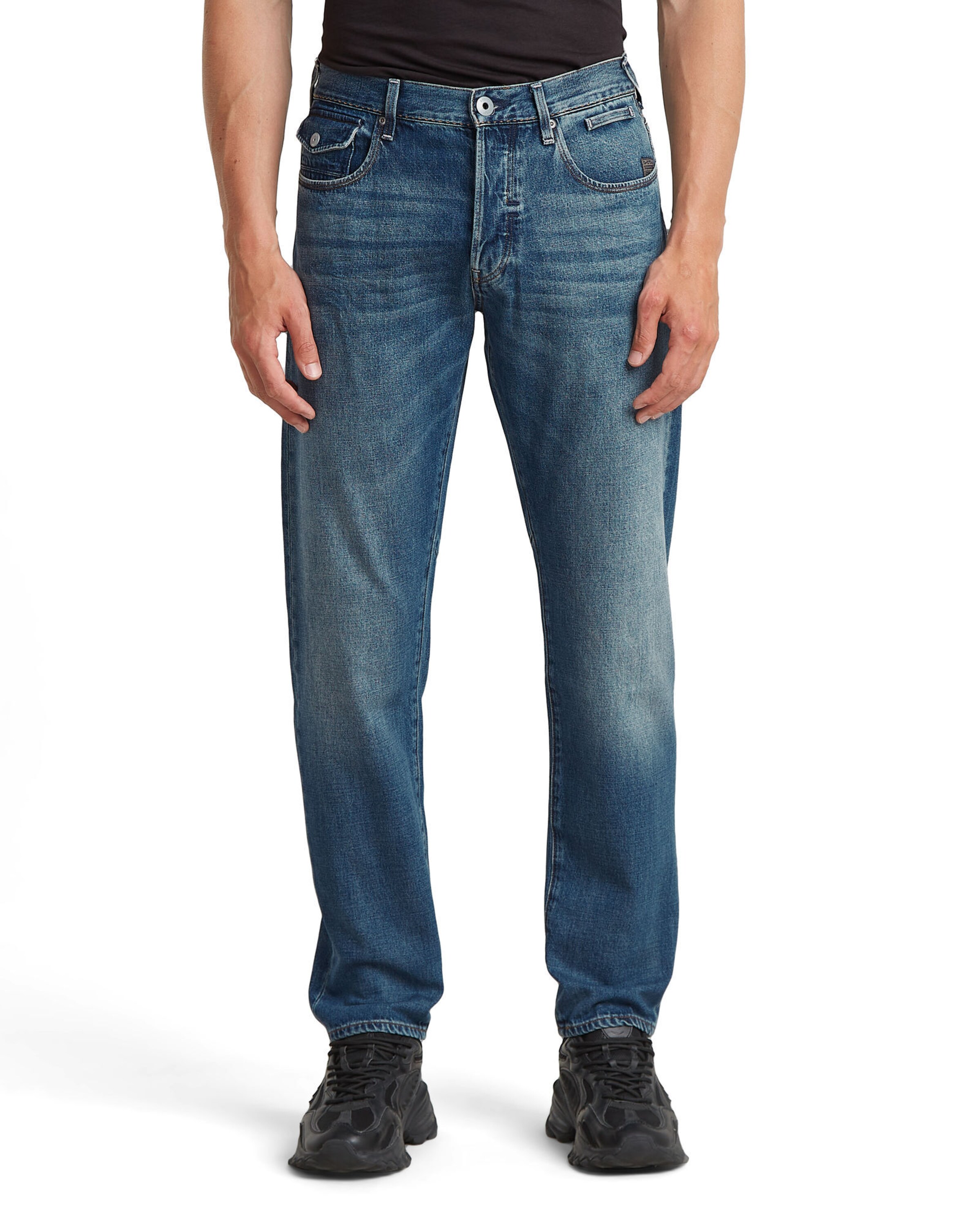 G-STAR Tapered Jeans in Blauw: voorkant