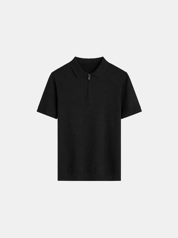 Richesse Shirt 'KNIT POLO | BLACK' in Zwart: voorkant