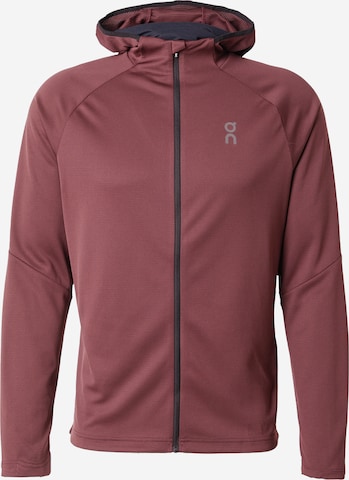 On Športová mikina so zipsom 'Climate' - Červená: predná strana
