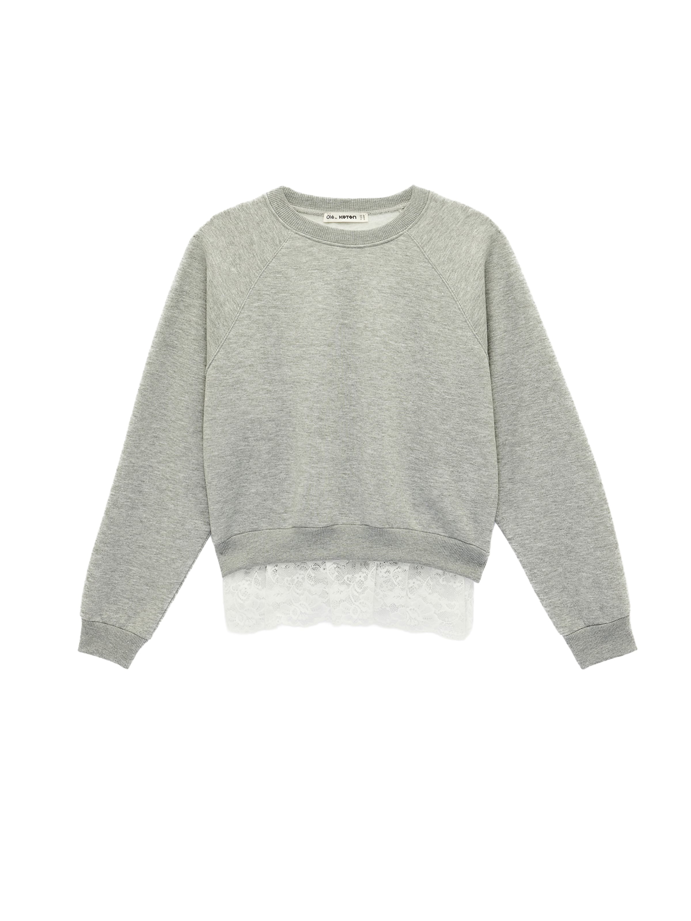 Koton Sweatshirt in Grijs: voorkant
