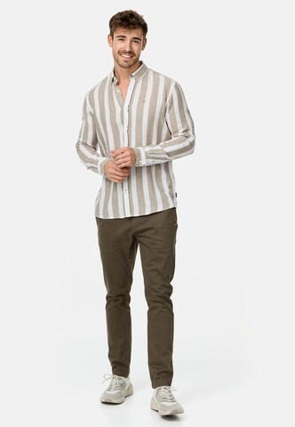 INDICODE JEANS Regular Fit Hemd 'Brayden' in Beige