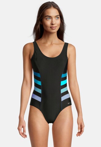 BECO the world of aquasports Bustier Badeanzug 'Dynamic Stripes' in Blau: Vorderseite