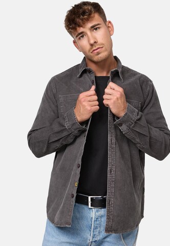 INDICODE JEANS Regular fit Overhemd 'Thyge' in Grijs: voorkant