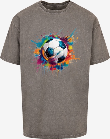 T-Shirt 'Bunte Fußball Grafik' F4NT4STIC en gris : devant