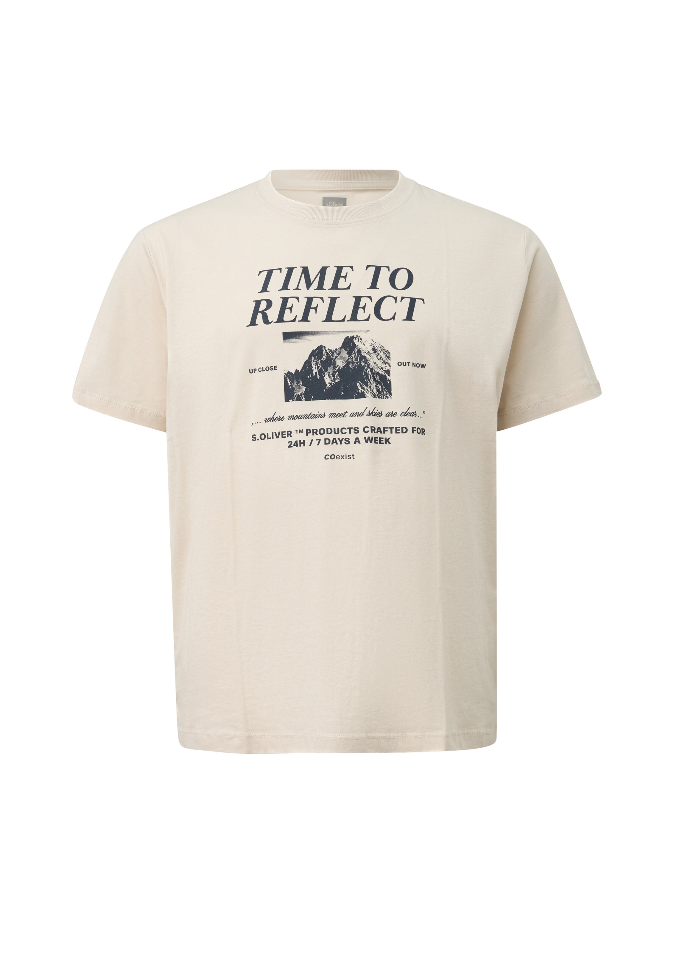 T-Shirt s.Oliver Men Big Sizes en beige : devant