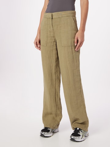 TOPSHOP Wide leg Broek in Groen: voorkant