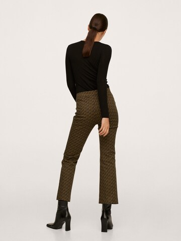 MANGO Flared Broek 'Trumpet2' in Groen