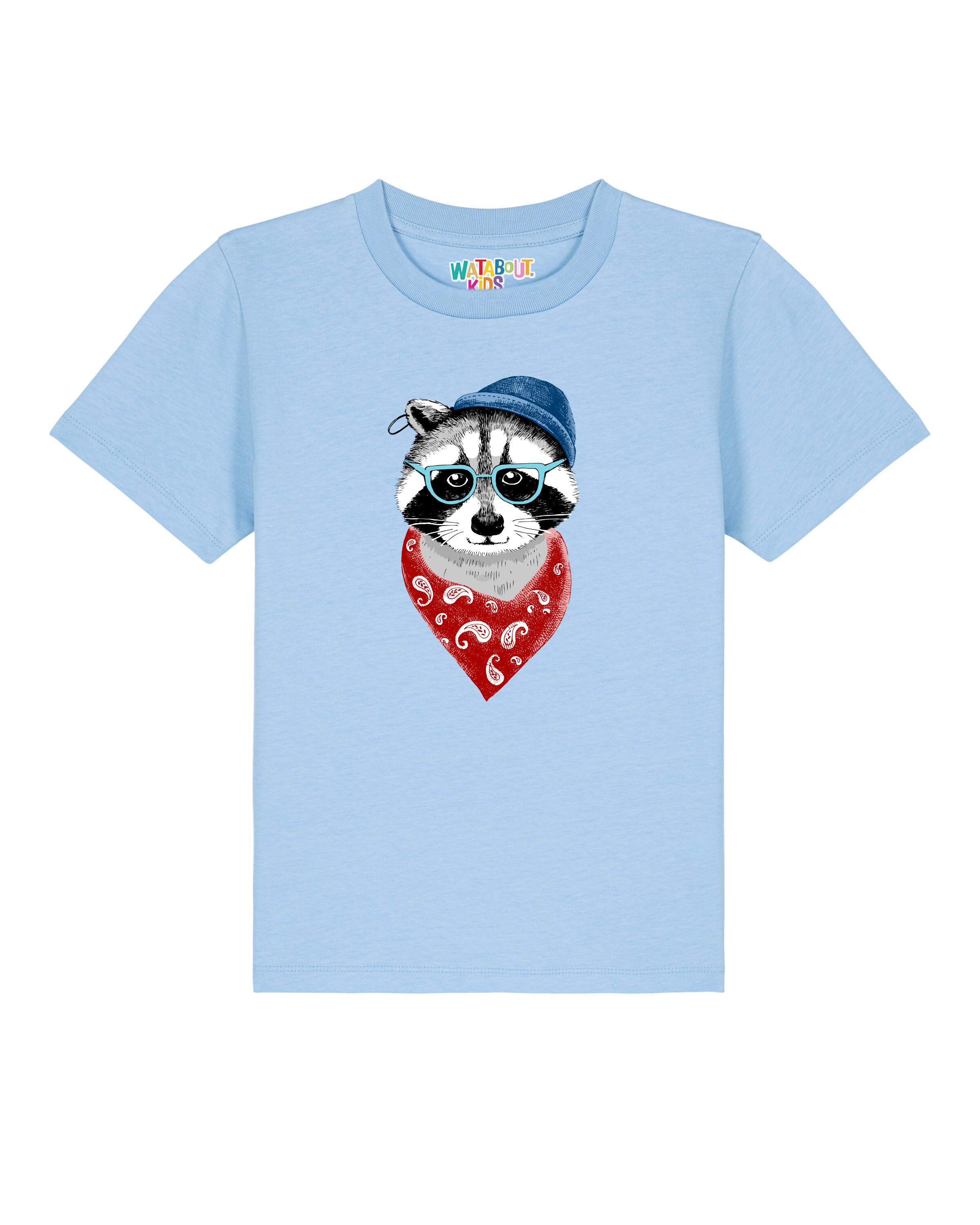 watabout.kids Shirt 'Waschbär' in Blue: front