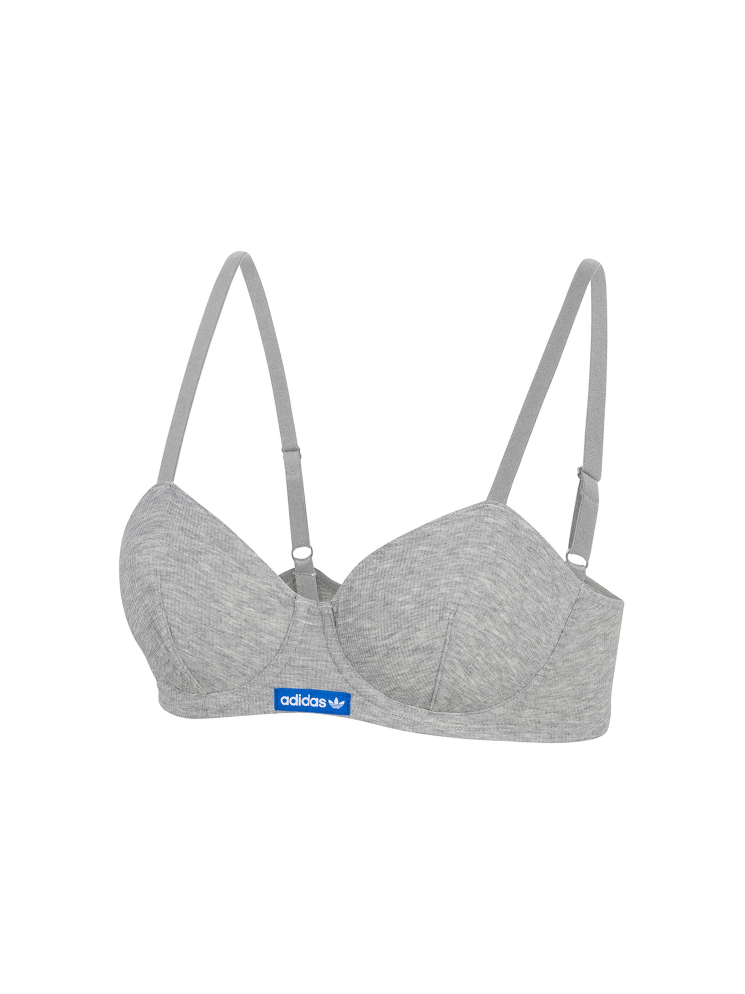 ADIDAS ORIGINALS Bügel-BH ' Originals Retro Rib ' in Grau: Vorderseite