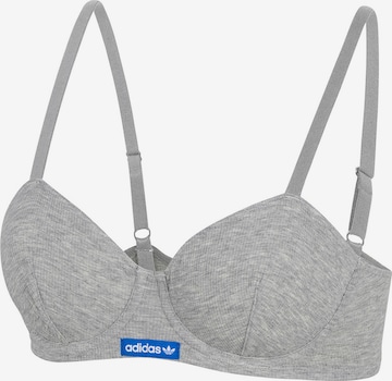 ADIDAS ORIGINALS T-Shirt Bügel-BH ' Originals Retro Rib ' in Grau: Vorderseite