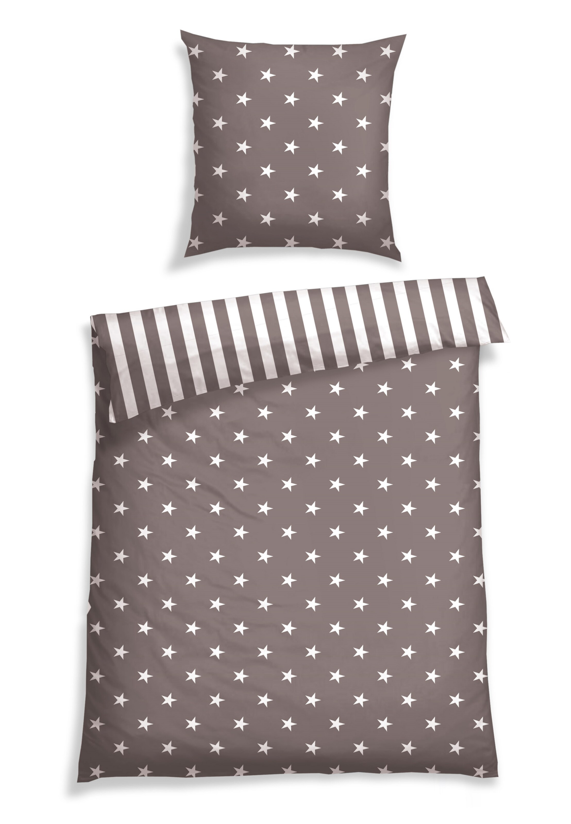 SCHIESSER Dekbedovertrek 'Sterne Feinbiber' in Grijs