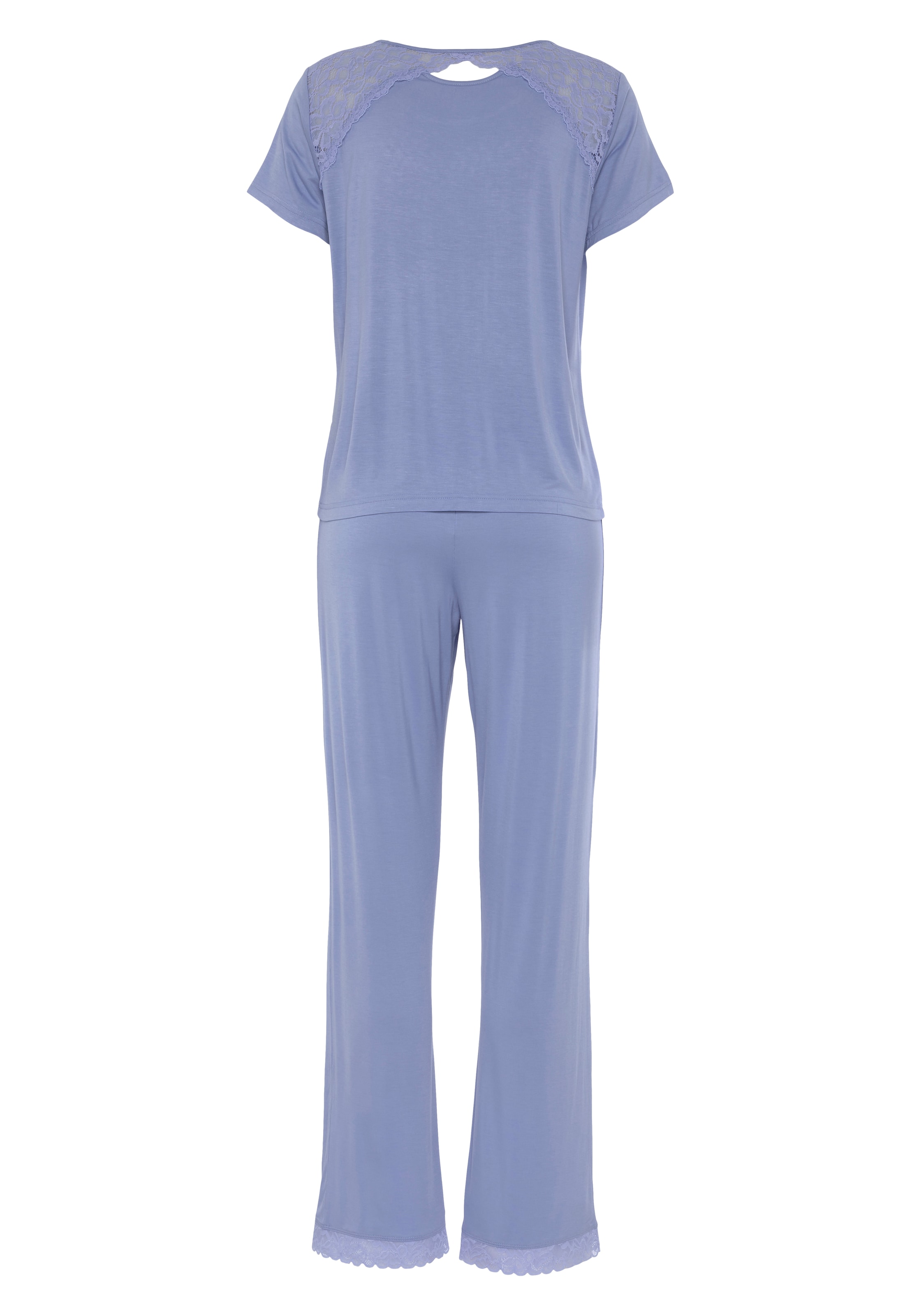 LASCANA Pajama 'Summer' in Purple: back