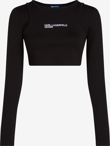 KARL LAGERFELD JEANS Тениска в черно: отпред
