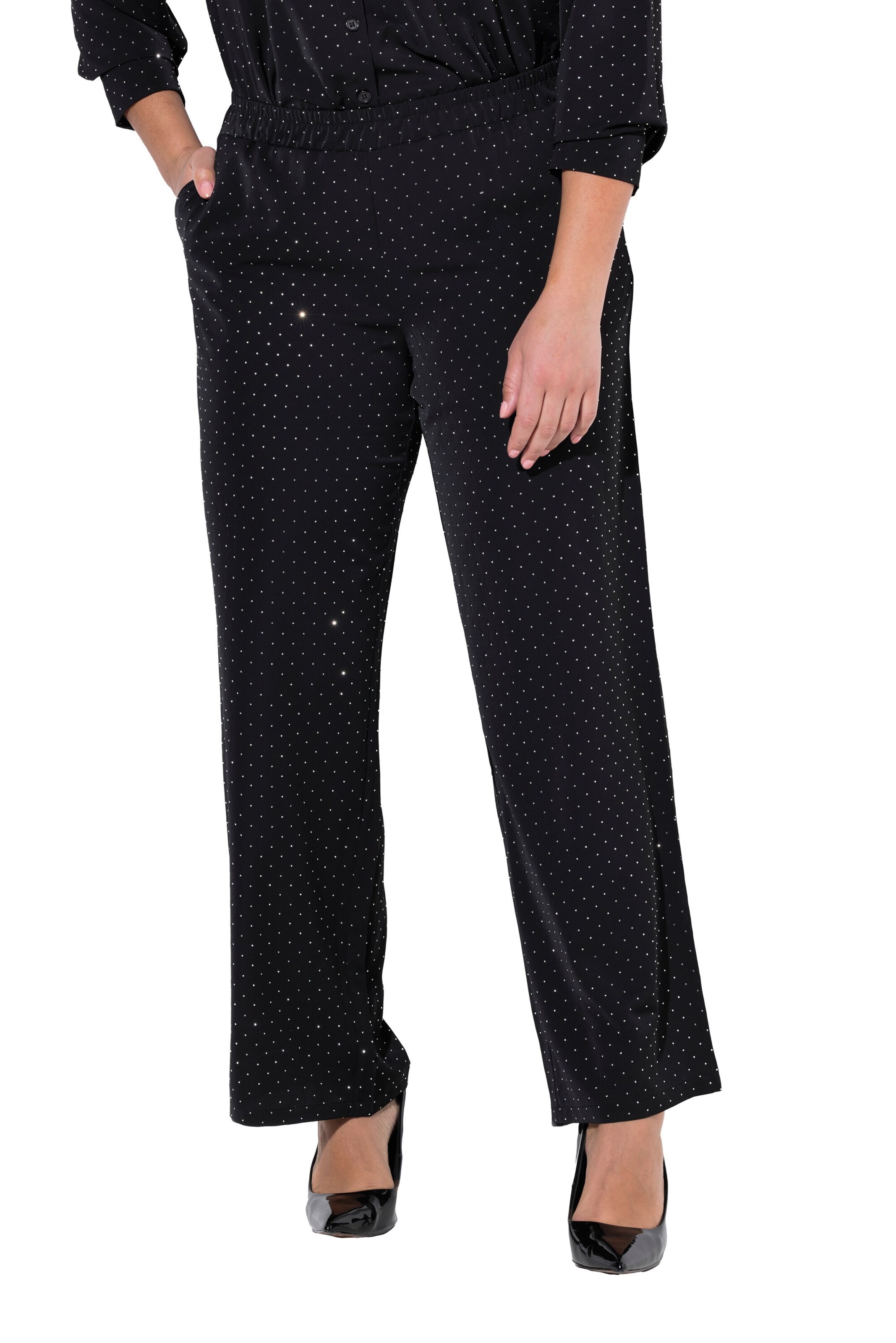 MIAMODA Regular Trousers in Black: front