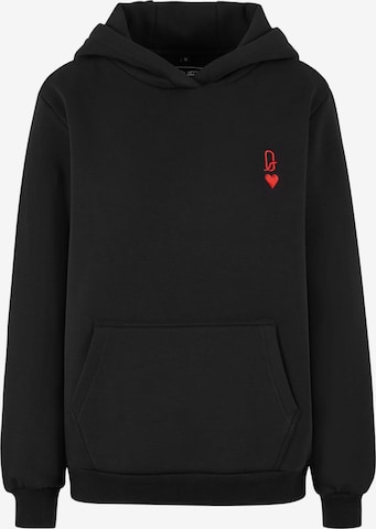 Miss Tee Sweatshirt 'Queen Card' in Zwart: voorkant