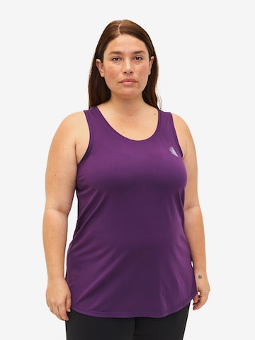 Active by Zizzi Sporttop 'ABASIC' in Lila: voorkant