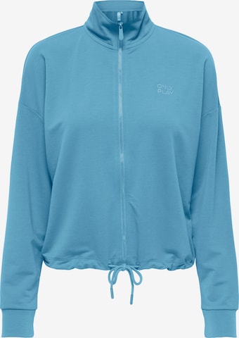 ONLY PLAY Спортна жилетка с качулка 'ONPFREI' в синьо: отпред
