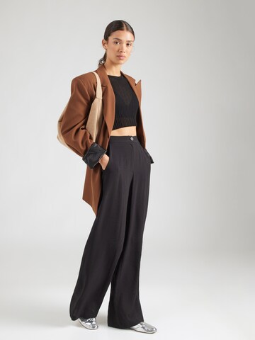 Wide leg Pantaloni 'Camilla' de la ABOUT YOU pe negru