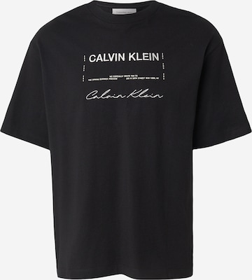 Tricou de la Calvin Klein Jeans pe negru: față