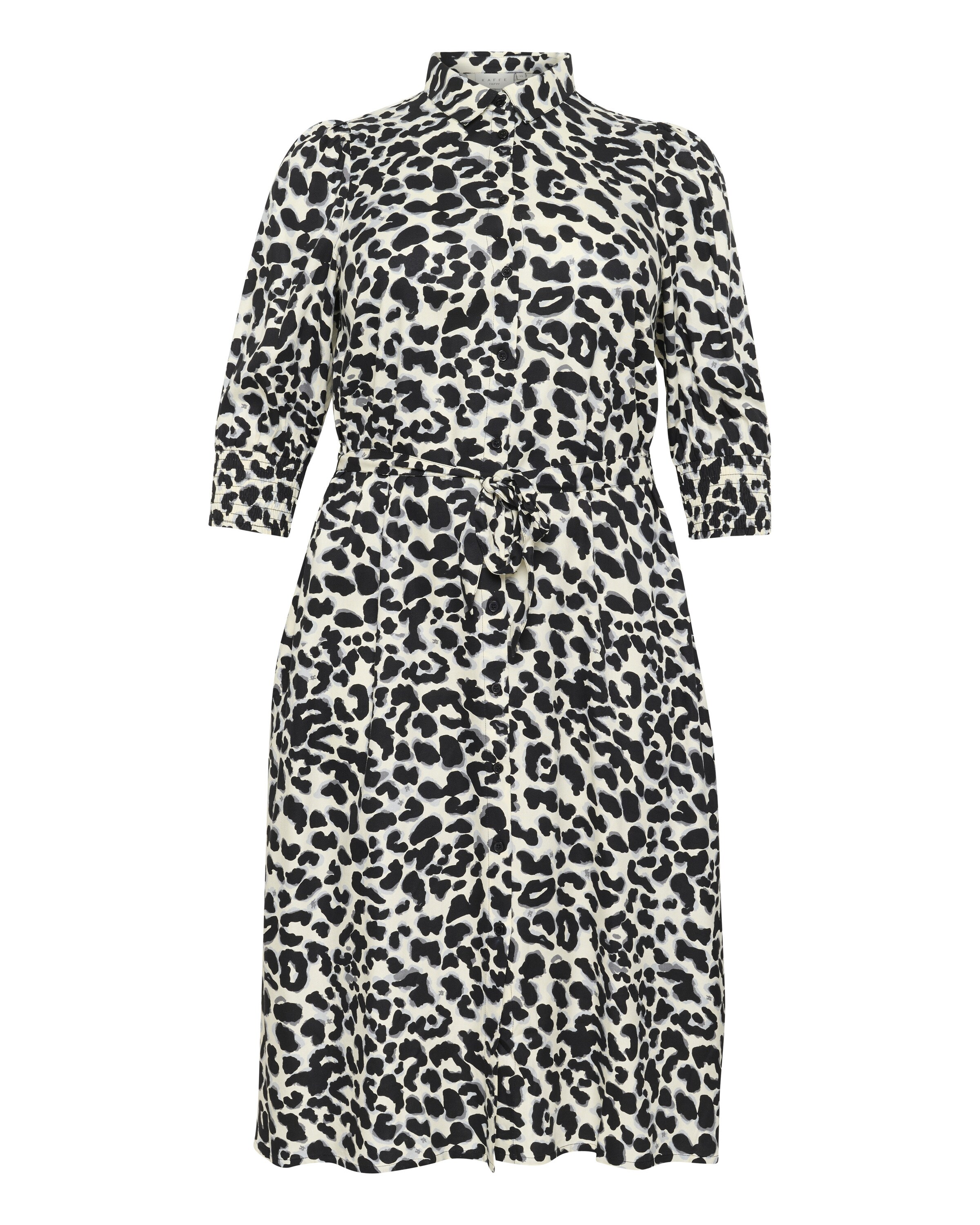 KAFFE CURVE Jurk 'Camina' in de kleur Donkergrijs / Wit, Productweergave