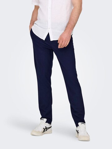Coupe slim Pantalon chino 'ONSBRAD' Only & Sons en bleu : devant