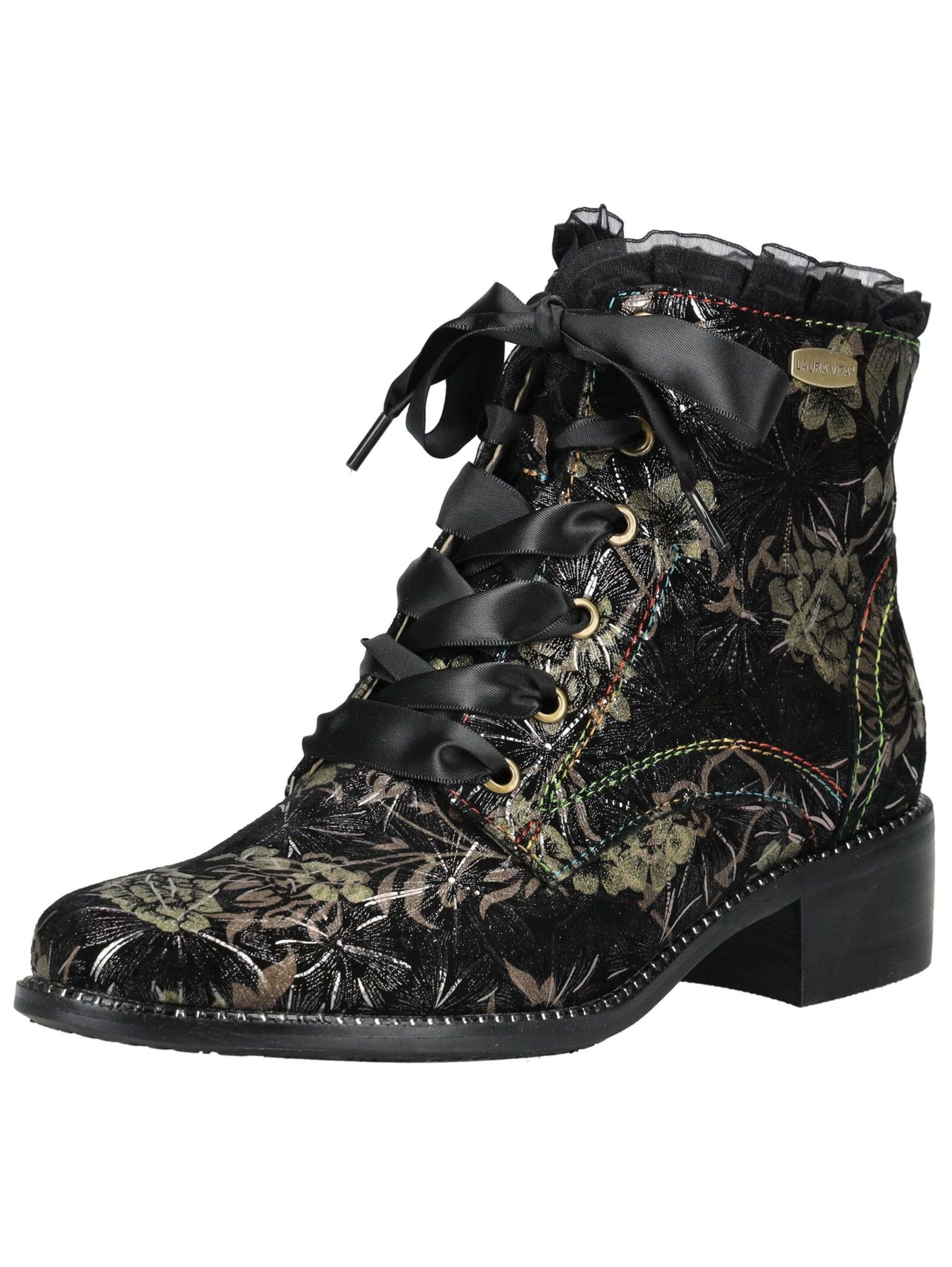 Laura Vita Lace-up bootie in Bronze: front