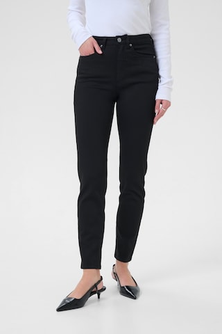 Kaffe Slimfit Jeans 'Willow' in Zwart: voorkant