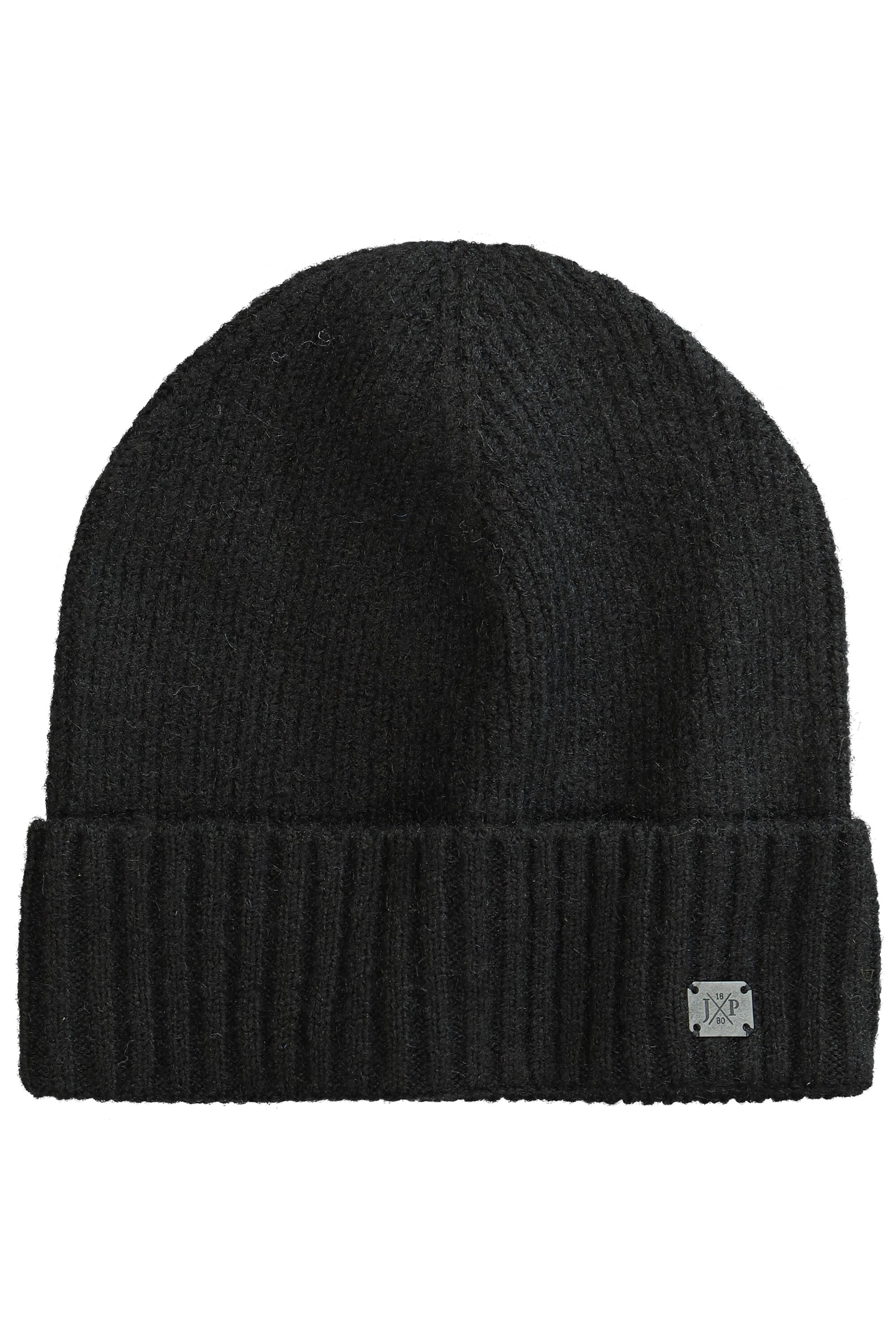 JP1880 Mütze in Schwarz: Vorderseite