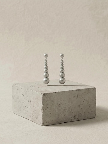 DNSK Copenhagen Øreringe 'SOLGERD Waterproof Silver Stainless Steel Statement Earrings - Sanded Finish' i sølv