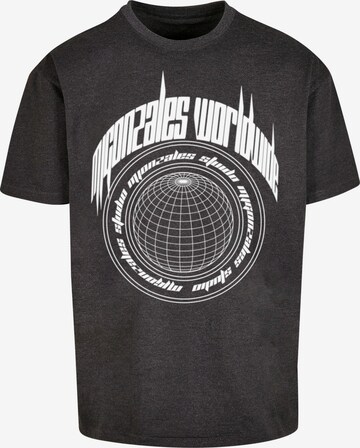 MJ Gonzales Oversizeshirt 'Worldwide' in Grau: predná strana