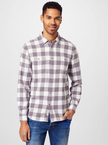 MUSTANG Regular fit Button Up Shirt 'Clemens' in Purple: front