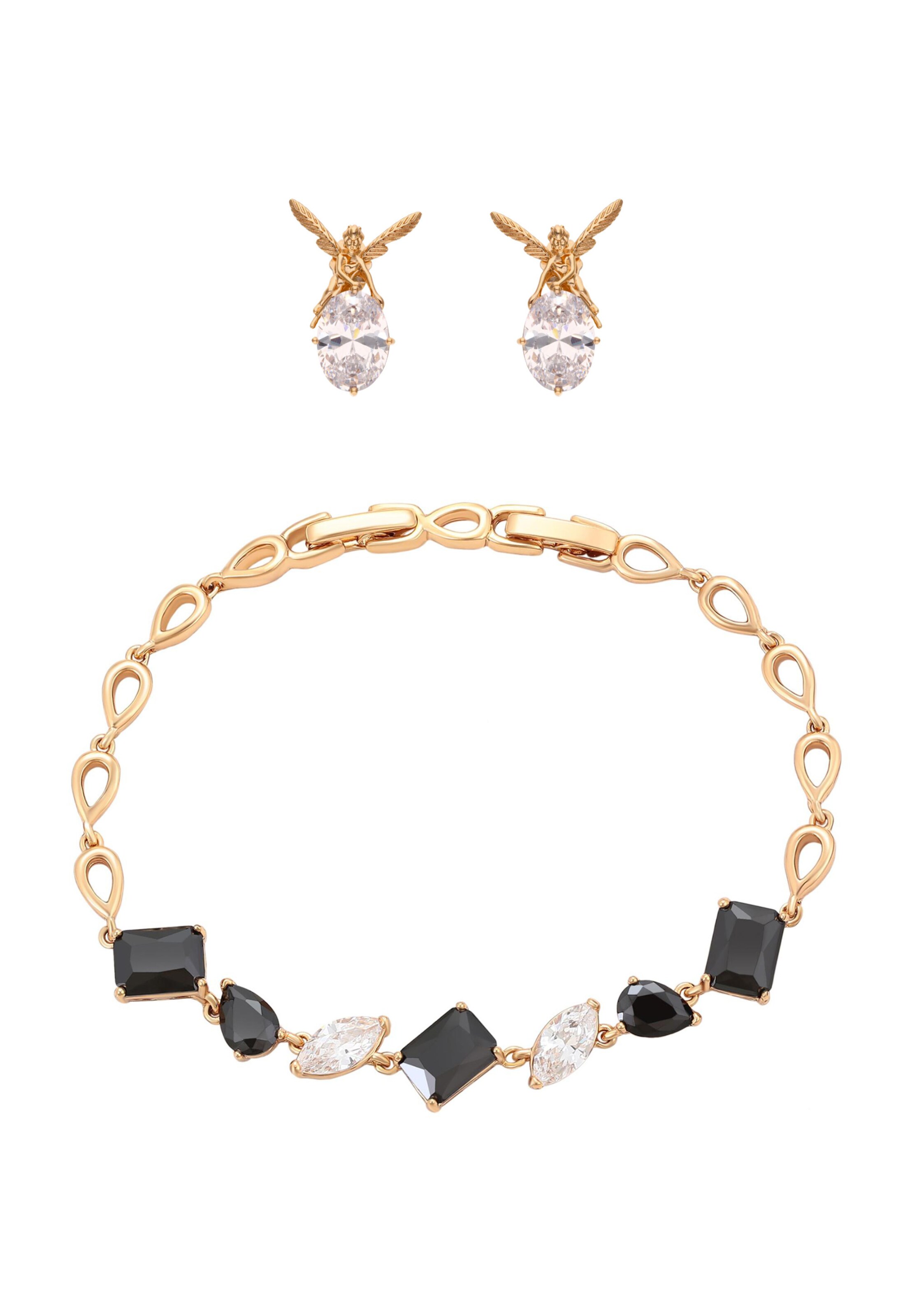 faina Sieraden set in de kleur Goud / Zwart / Transparant, Productweergave