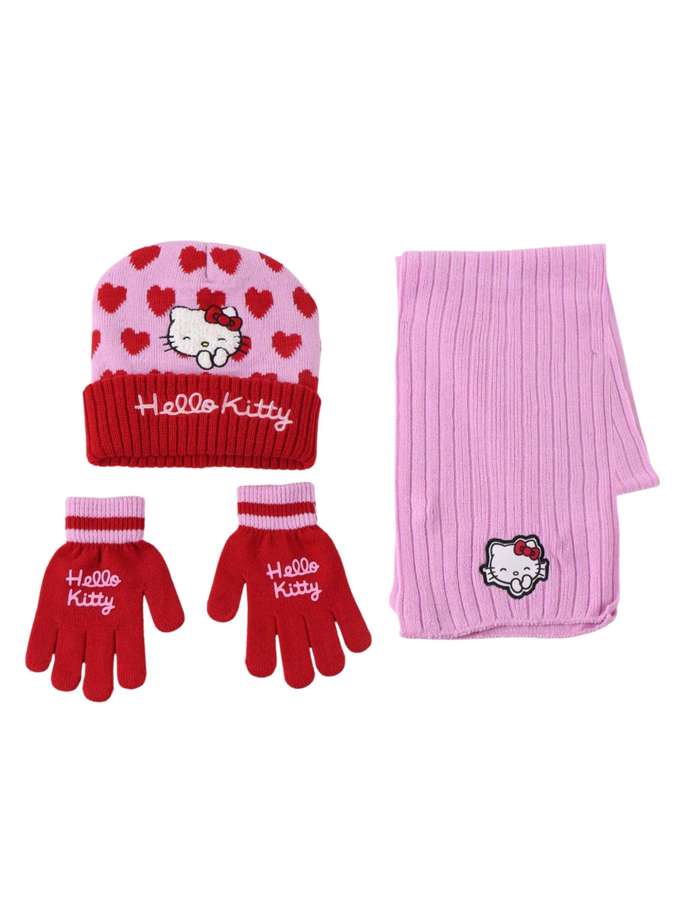 Cerdá Beanie 'Hello Kitty Set' in Red: front