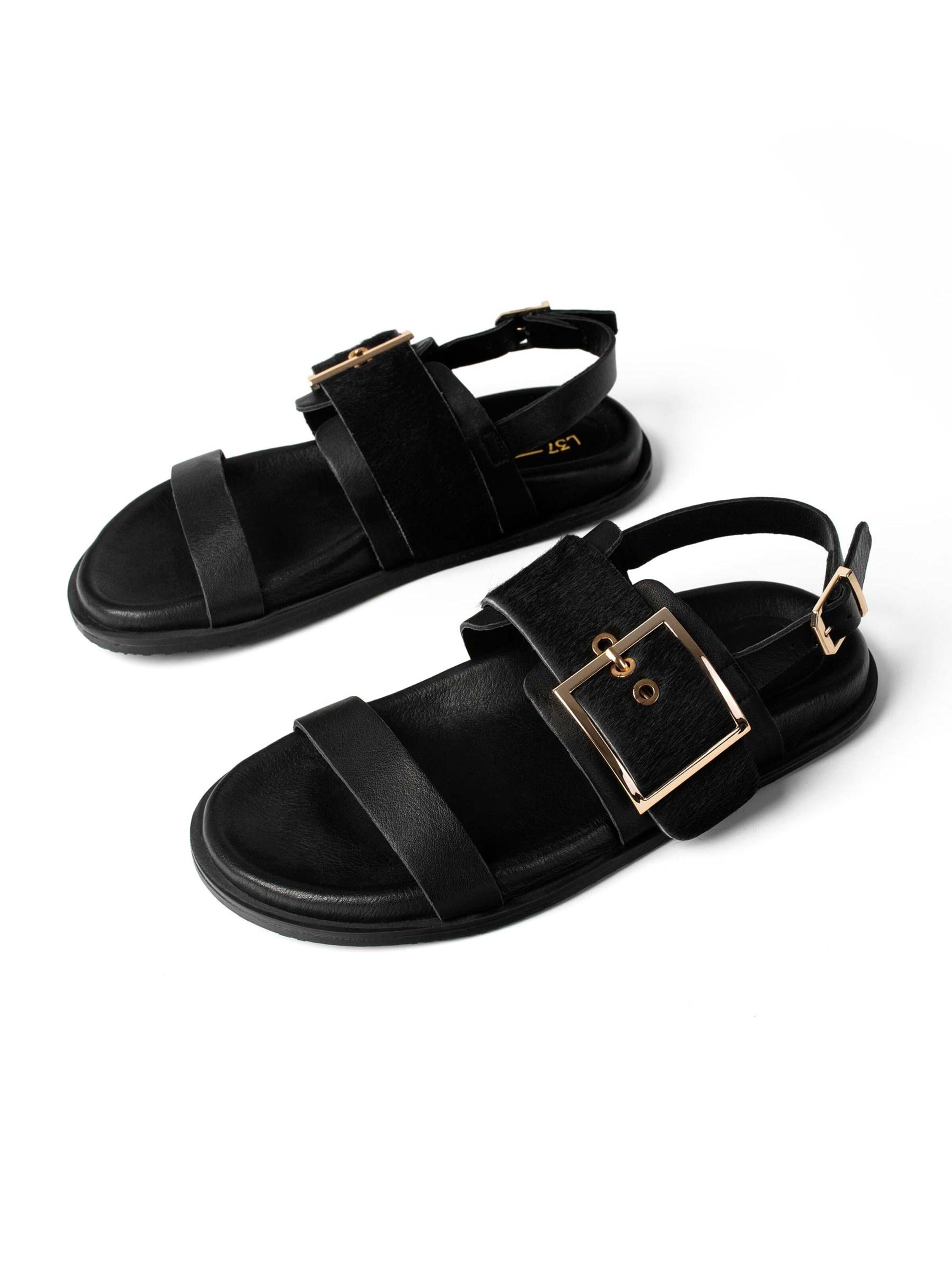 Slipper 'WILD AT GOLDEN HOUR' di L37 HANDMADE SHOES in nero