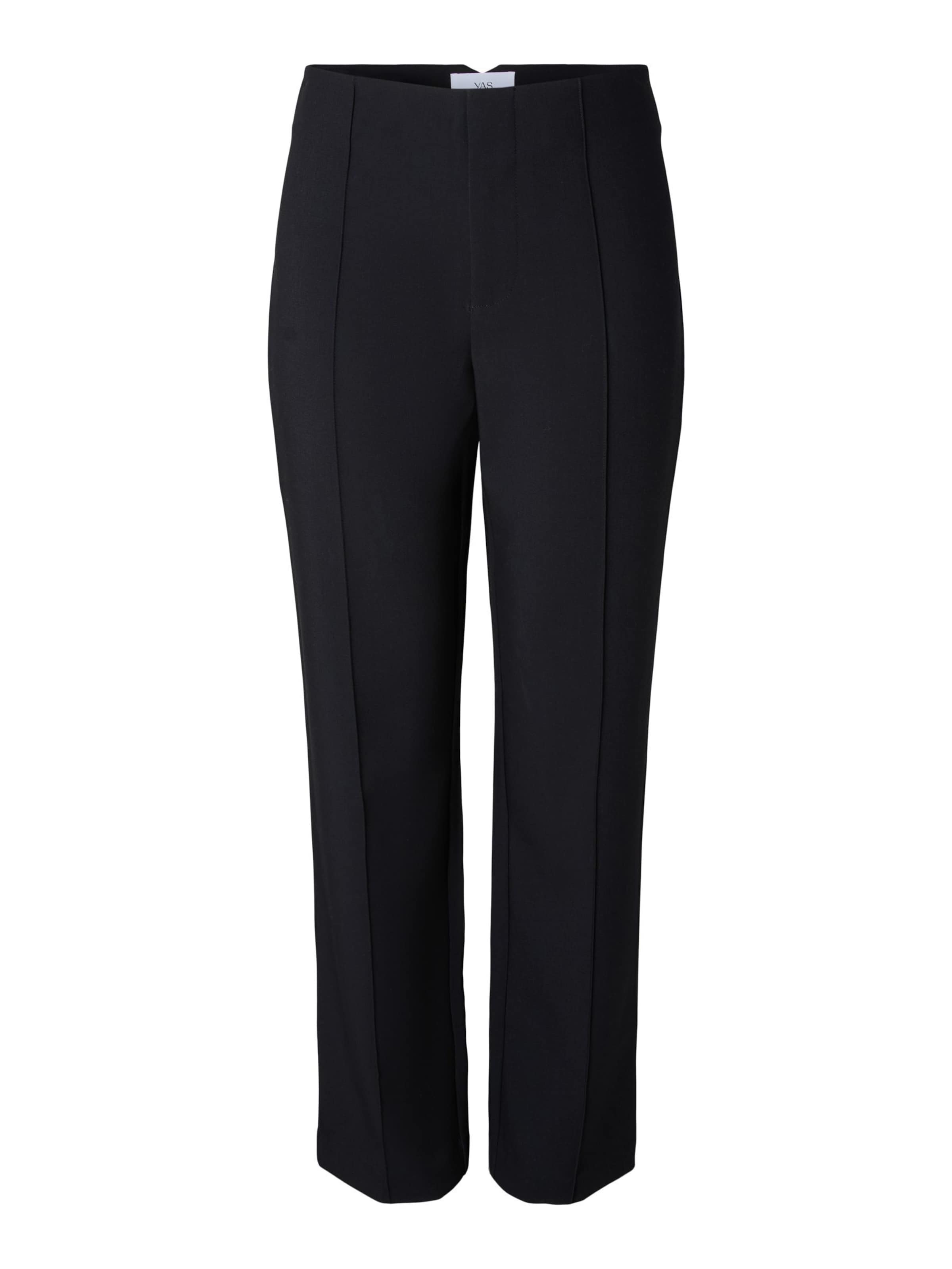 YAS Regular Trousers with creases 'YASFelly' in Black: front